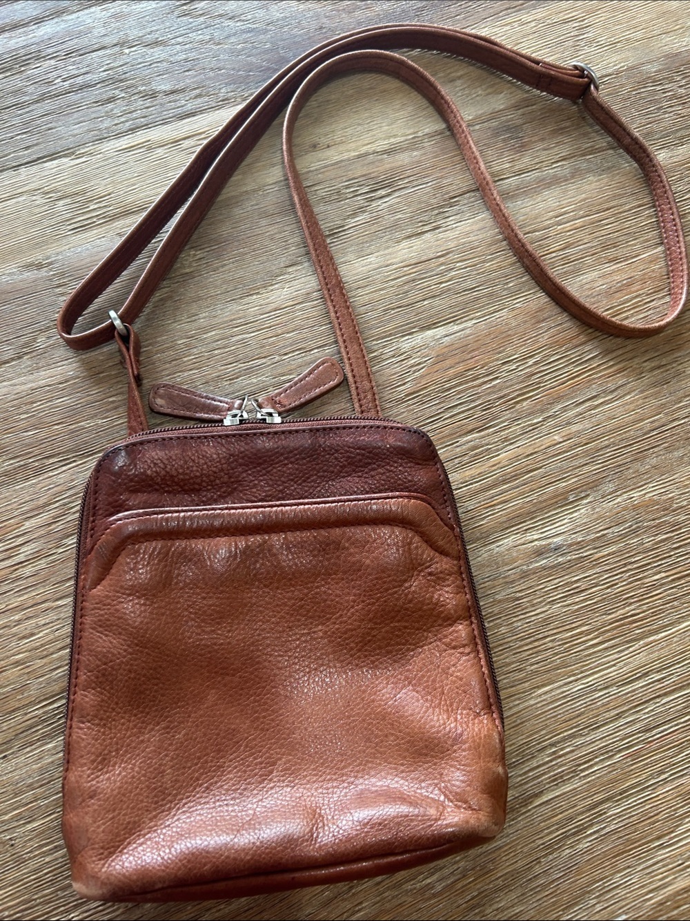 Osgoode Marley brown natural leather crossbody bag